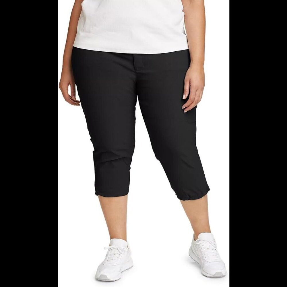Eddie Bauer Women's Size 16 Rainier Capri Hiking Pants Nylon Quick Dry Black